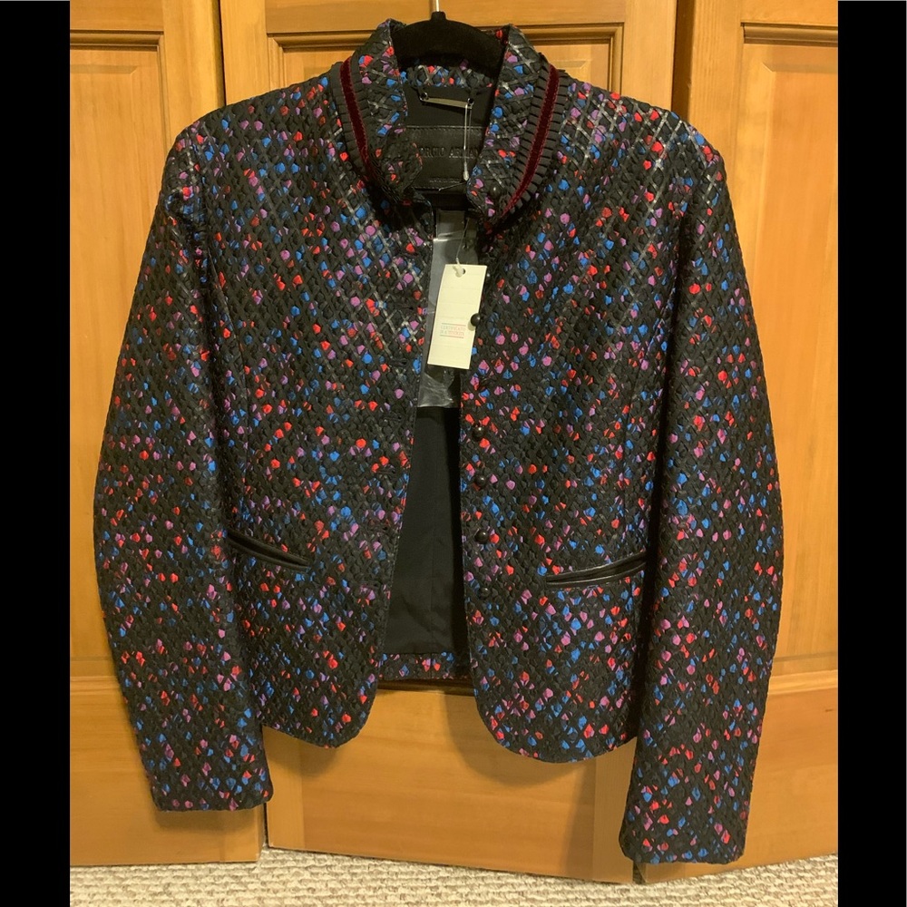 Giorgio Armani Truly Exquisite $8000 Leather Detailed Blazer